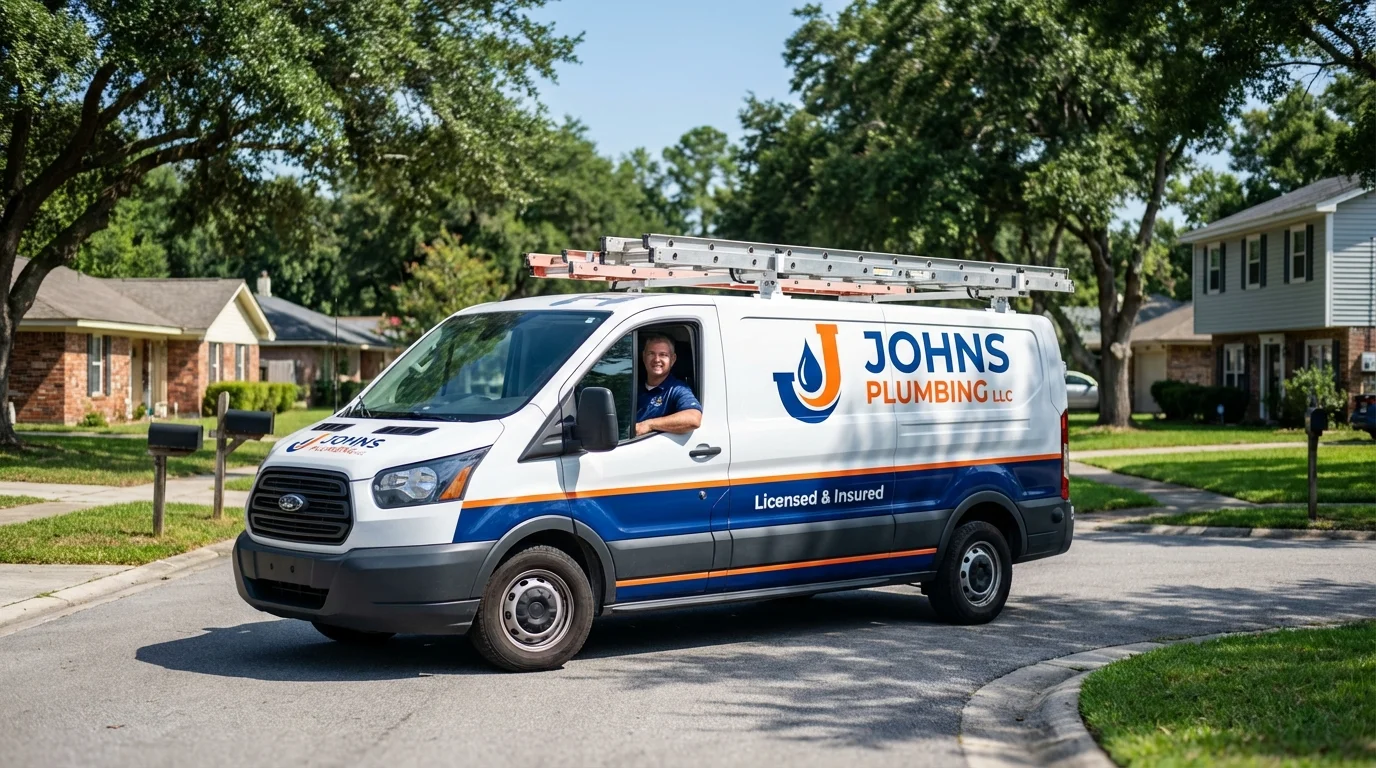 Johns Plumbing LLC service van in Castle Rock, WA