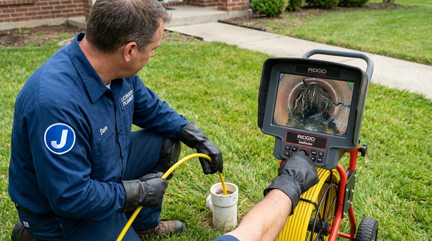 Sewer camera inspection being performed by Johns Plumbing LLC in Castle Rock